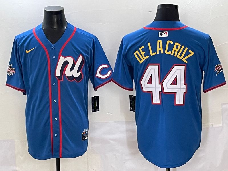 Men 2025 Cincinnati Reds #44 De Lacruz Blue All star Nike MLB Jersey style 3->cincinnati reds->MLB Jersey